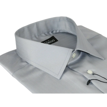 Men Mondego 100% Soft Cotton Dress Business Classic shirt A1300 Gray Herringbone image 3