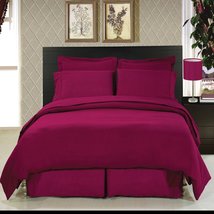 Calking size size Solid burgundy 8-Piece Bedding Set Super Soft Microfiber Sheet - £122.23 GBP