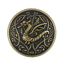 10 Pieces Spitfire Celtic Dragon Metal Shank Buttons. 25Mm (1 Inch) (Antique Sil - £21.93 GBP