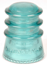 Blue Insulator-Hemingray 1-Telegraph-Telephone-USA-Antique-Made in USA-vtg - $26.17