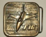 General Dynamics F-16 Fighting Falcon USAF belt buckle 1977 brass fighte... - $25.00