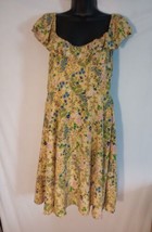 Old Navy Women&#39;s Size Medium Petite Yellow Floral Mini Dress - £10.99 GBP