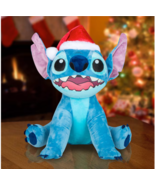 Disney Stitch 18&quot; Plush with Santa Hat | Christmas Lilo &amp; Stitch Stuffed... - $404.27 MXN