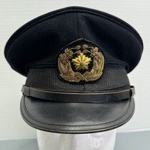 WW2 Imperial Japanese Navy Merchant Fire Department Officer Hat Cap Named Museum - $241.87