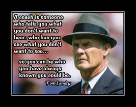 Inspirational Cowboys Football Coach Quote Poster Print Landry Wall Art Gift - £18.37 GBP+