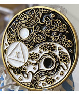 10 Year AA Medallion Sakura Cherry Tree Ying Yang Sobriety Chip - $10.99