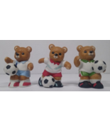 Set of 3 Home Interiors Gifts Soccer Bears Porcelain Figurine Homco 1461... - £11.00 GBP