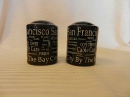 Set of Black San Francisco The City By The Bay Salt &amp; Pepper Shakers - £22.97 GBP