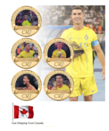  Cristiano Ronaldo Soccer Football Player – 5pcs Gold Plated Coins with Stands ! - $39.00