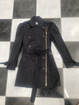 NWT 100% AUTH Moschino Cheap&amp;Chic Black Double Breasted Zip Trench Coat US 4 - £392.67 GBP