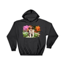 Australian Shepherd Puppy Flowers : Gift Hoodie Dog Pet Animal Cute - £28.76 GBP