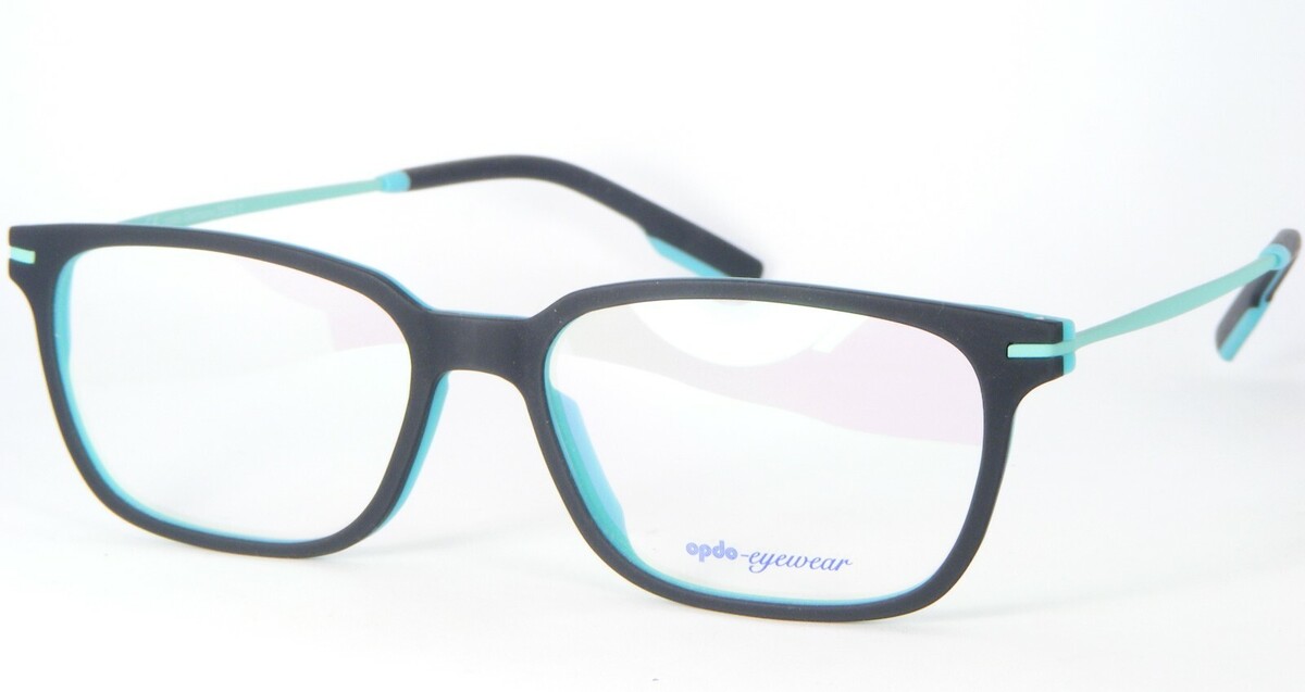 Opdo Eyewear 2552-1 Schwarze/Blaue/Türkisfarbene Brille Gestell 53-16-15... - $58.40