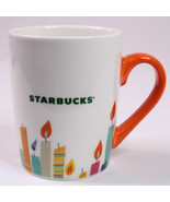 Starbucks Happy Birthday Candles Orange Handle Logo Coffee Mug 2020 Tea ... - $10.65