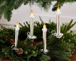 Set of 4 Illuminated 8&quot; Clip-On Taper Candles by Valerie in Silver - $193.99
