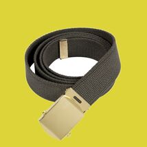 MILITARY TACTICAL UNIFORM OLIVE GREEN ADJUSTABLE COTTON WEB BELT WAIST 1... - $12.66