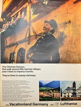 LUFTHANSA  AIRLINES - Vacationland Germany - Villages - 1968 Vintage Pri... - $11.03