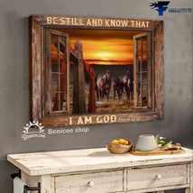 Horse Window God Cross Be Still And Know That I Am God - £12.78 GBP