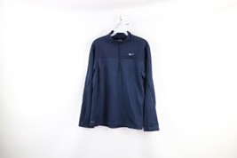 Vintage Nike Womens XL Travis Scott Mini Swoosh Knit Half Zip Pullover Top Blue - £27.65 GBP