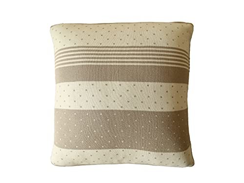 Primary image for Lavish Touch 100% Cotton Knitted Cushion Cover Sandover Pack of 2 Stone