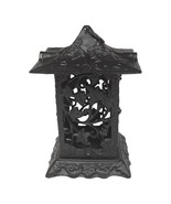 Vintage Cast Iron Japanese Pagoda Lantern 13.5&quot; Tall  Maple Leaf Design - $170.96 CAD