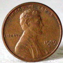 1969 D Penny Lincoln Memorial Cent Sharp Six in the Date - $1.09