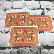 Vintage Current Inc Postcards Pink Autumn Leaves Quilt Pattern Matching Lot Of 3 - £7.90 GBP