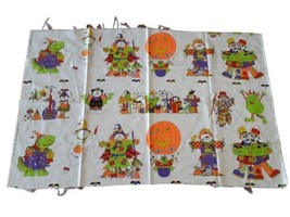 Vtg 80s Sue Dreamer Halloween Witch Bat Ghost Applique Fabric Country Panel, - £14.17 GBP