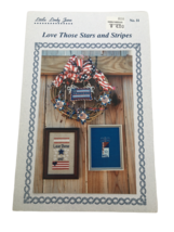 Little Lindy Jane Cross Stitch Pattern Love Those Stars and Stripes USA Flag - £7.98 GBP