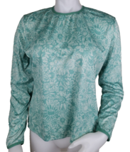 Patagonia Capilene Top Womens L Green Floral Base Layer Long Sleeve Shir... - $32.32