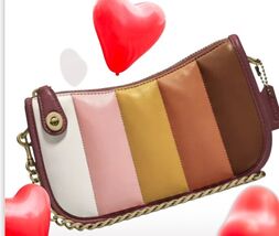 exotic Coach  bag C3490 Swinger 20 With Quilting In Brass/Wine Multi - $208.86