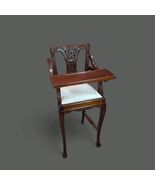 Vintage High Chair Chippendale Style  Mahogany Excellent Condition - $2,905.73 MXN