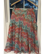 Vintage 80s anne crimmins for umi collections silk Skirt Water Colors Sz... - $641.88 MXN