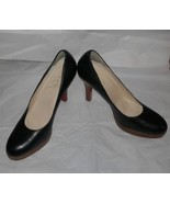 Oh Deer! Women&#39;s Black Leather High Heel Shoes - Size 8 1/2 M (GG) - £14.85 GBP