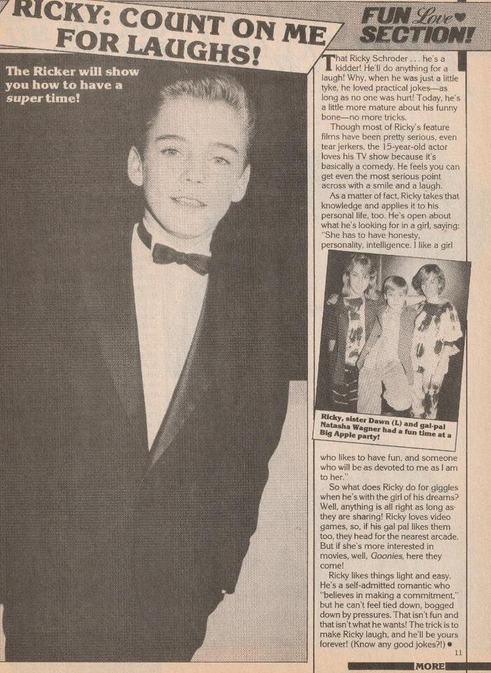 Ricky Schroder Jack Wagner teen magazine pinup clipping pix count the la... - $1.50