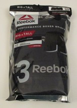 3 REEBOK 2XL 3XL 4XL BLACK GRAY RED BLUE PERFORMANCE TRAINING BOXER BRIEFS - £24.95 GBP