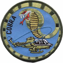 4&quot; AH-1 Cobra Bell Helicopter Huey Cobra Snake Round Military Embroidered Patch - £27.45 GBP
