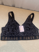 Savage X Fenty All Over Print Sports Bra -4XL NEW Curvy Bralette Black Plus Size - £15.28 GBP