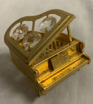 Vintage Figurines Piano Collectible Crystals Metal Goldtone Piano Figure - £7.46 GBP