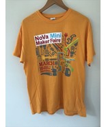 March 2014 NoVa Mini Maker Faire Tech Event Orange Volunteer T Shirt Lar... - £31.45 GBP