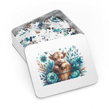 Jigsaw Puzzle in Tin, Highland Cow, Personalised/Non-Personalised, awd-437 (30,  - £28.22 GBP+