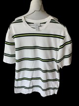H&amp;M Mens Short Sleeved Classic Oversized Striped Tee Tshirt Top Euc Medium - £9.12 GBP
