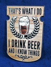 I Drink Beer -*US MADE*- Die-Cut Embossed Metal Sign - Man Cave Garage Bar Décor - £11.98 GBP