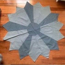Handmade blue quilted Star tablecloth - $35.48