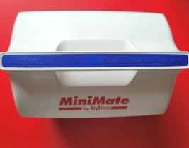 MiniMate By Igloo White Red Blue Push Button Cooler Lunch Box Vintage 90... - $46.74