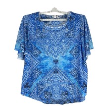 Concepts Women&#39;s Plus Size Paisley Print Blouse Size XXL Blue - £13.34 GBP