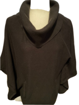 WHITE HOUSE BLACK MARKET XS PONCHO SWEATER TURTLENECK   BLACK 2 POCKET b5 - $22.28