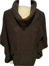 WHITE HOUSE BLACK MARKET XS PONCHO SWEATER TURTLENECK   BLACK 2 POCKET b5 - £17.80 GBP