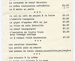 Le Manoir du Saguenay Menu Arvida Quebec Canada 1978 - $17.82
