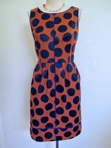 Anthropologie Maeve Polka Rockin Dot Dress 8 Orange Blue Cut Out Crossover Back - £28.06 GBP