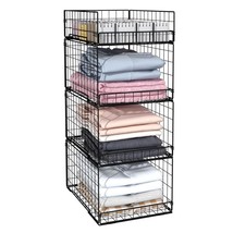 Closet Organizers And Storage Shelves For Clothes, Collapsible Stackable Storage - £52.74 GBP
